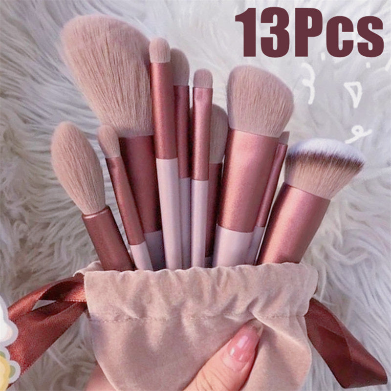 13-Piece Professional Makeup Brush Set – Foundation Blush Eyeshadow Beauty Tools