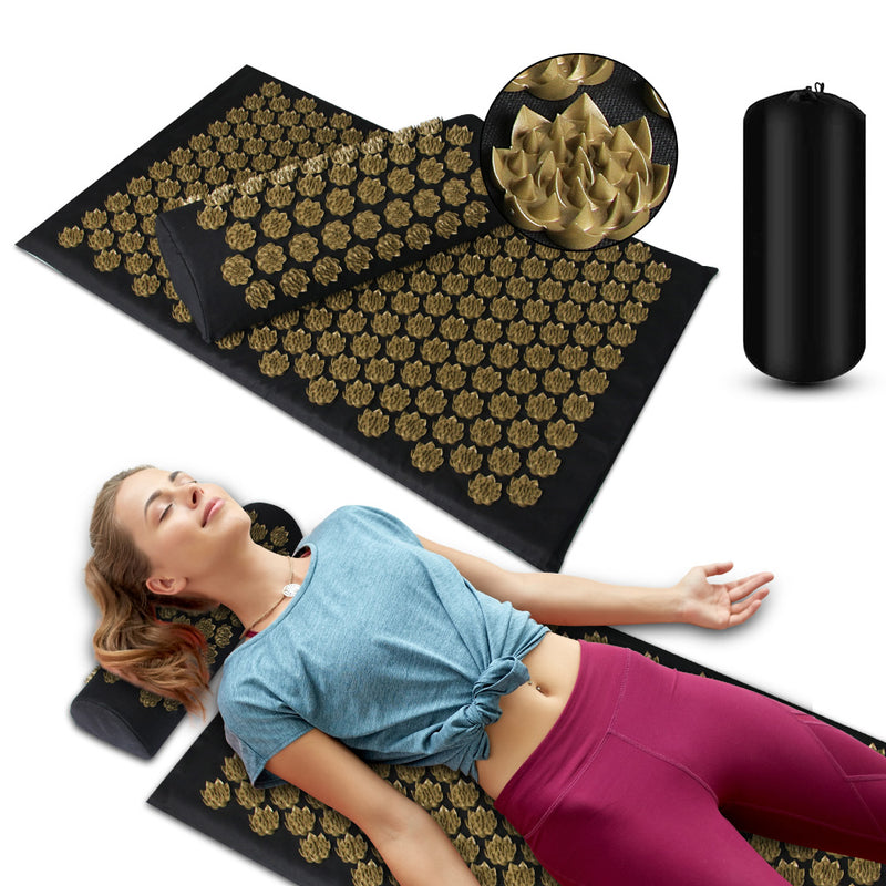 Acupressure Mat & Pillow Set – Spiky Massage Mat for Back, Neck & Relaxation