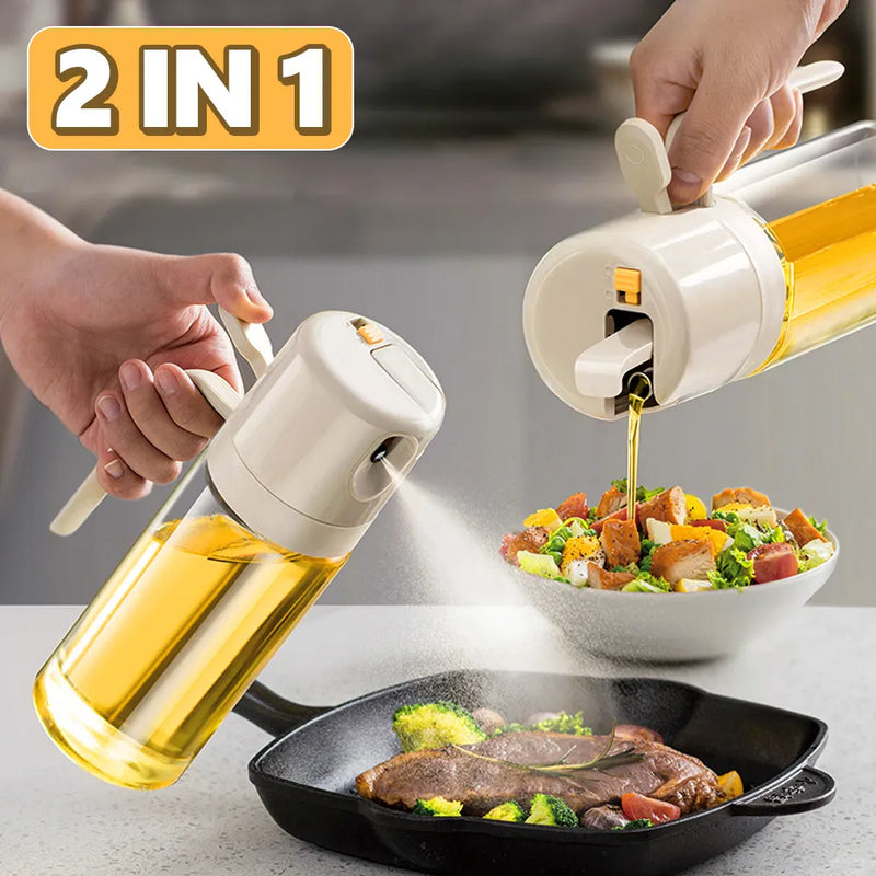 2-in-1 Olive Oil Sprayer & Pourer – Oil Dispenser Bottle for Air Fryer & Cooking