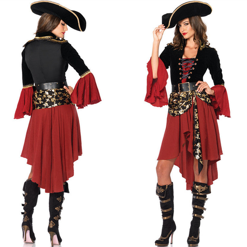 Women's Red Pirate Costume – Halloween Cosplay Outfit