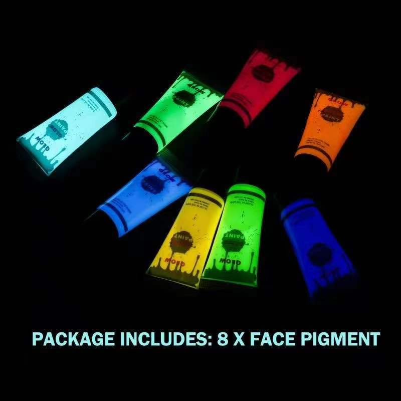 Luminous Glow Body Paint – 8 Neon Colors for Parties & Halloween