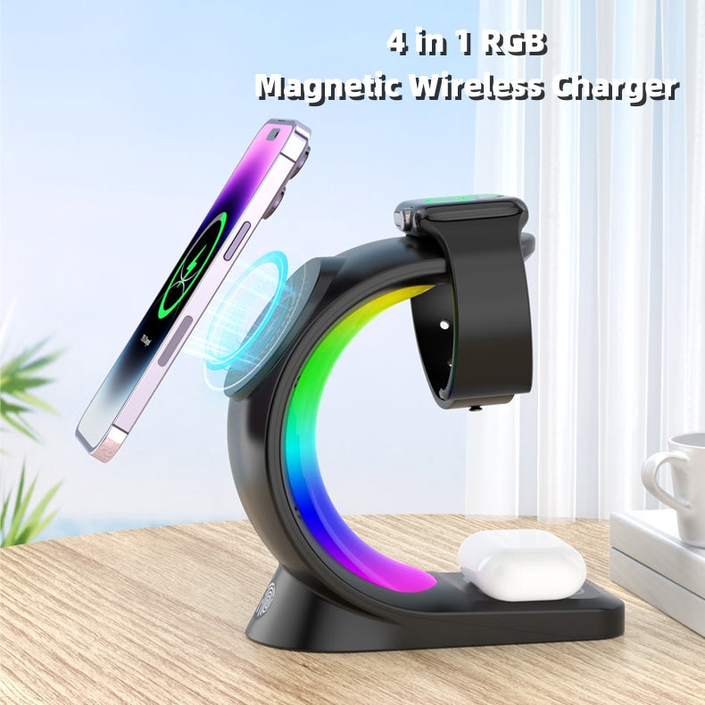 4-in-1 Magnetic Wireless Charging Station – For iPhone, AirPods & Apple Watch