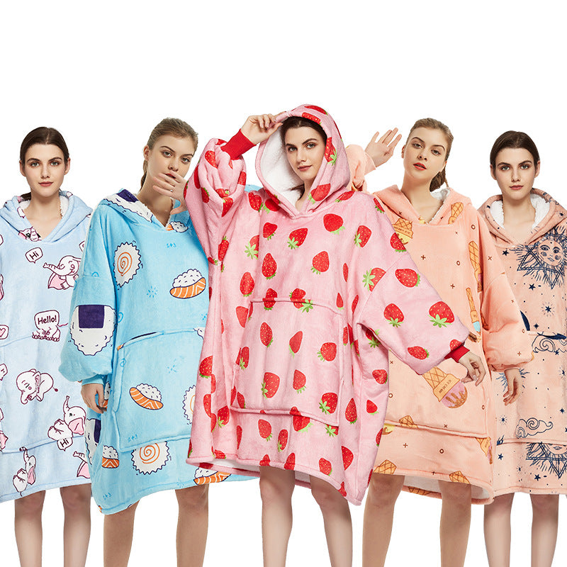 Oversized Wearable Blanket Hoodie – Cozy Sherpa Fleece Hoodie Blanket for Adults