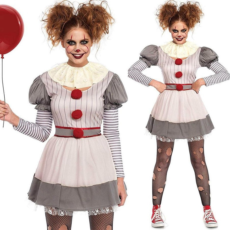 Women's Scary Clown Costume – Horror Movie Halloween Cosplay